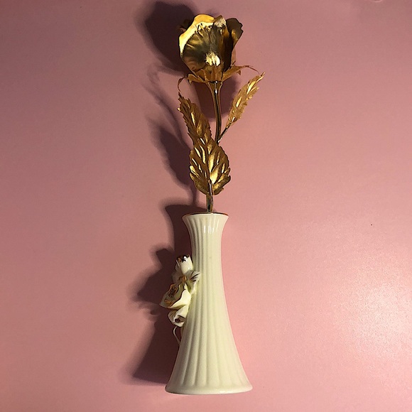 Certified 24k Gold Rose with Vase - Picture 4 of 9